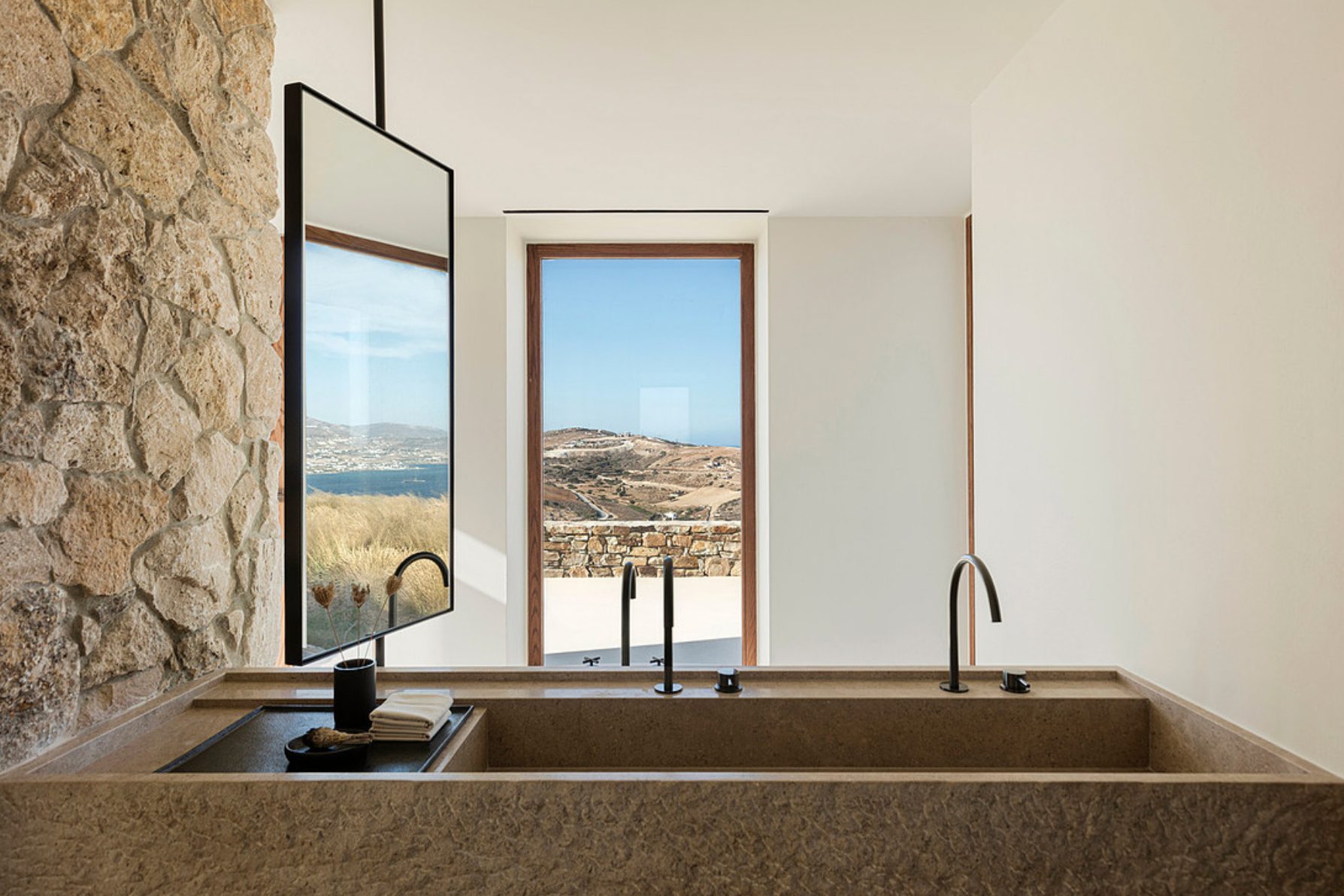 Bathroom with stone sink