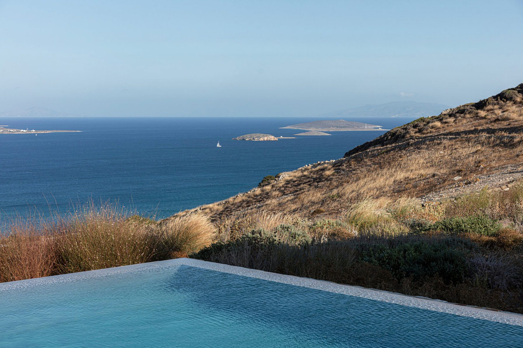 Infinity pool edge with sea view